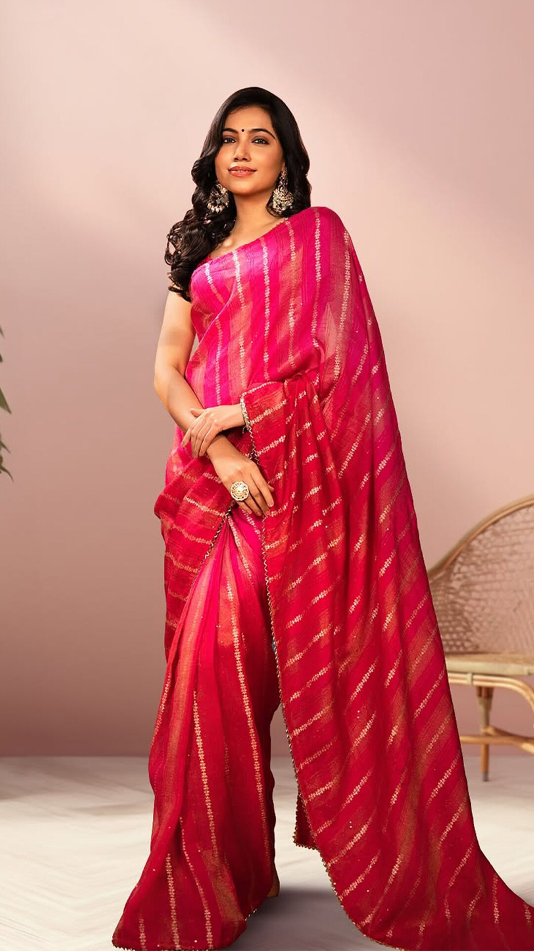 Women wearing red saree to slay as a wedding guest